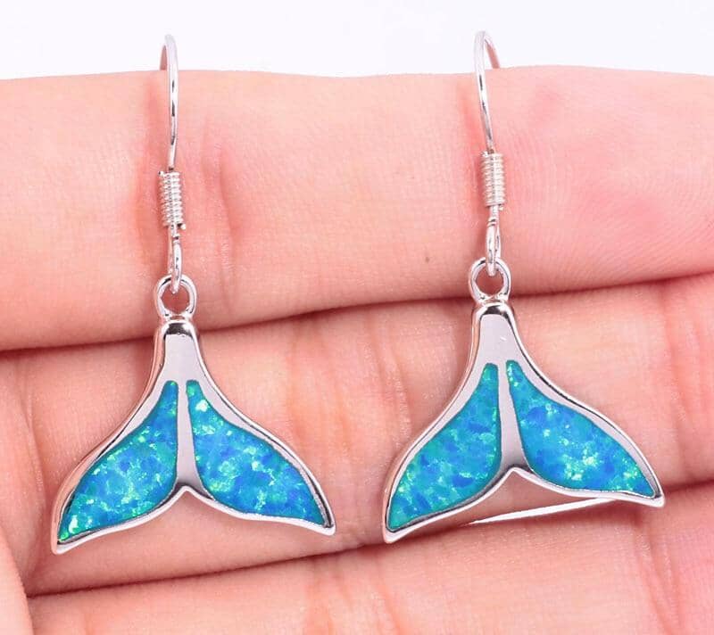 Elegant & Distinctive Blue Fire Opal Dangle EarringsEarrings