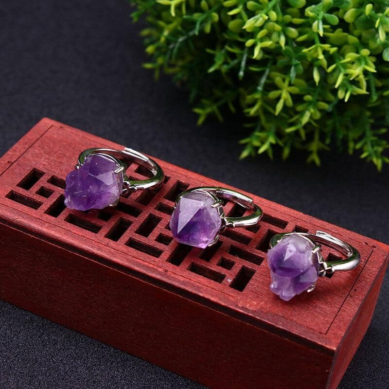 Adjustable Raw Natural Amethyst RingRing