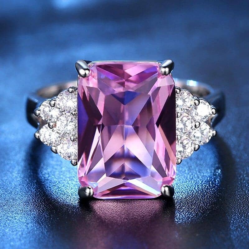 Bright Pink Tourmaline Silver Plated RingRing