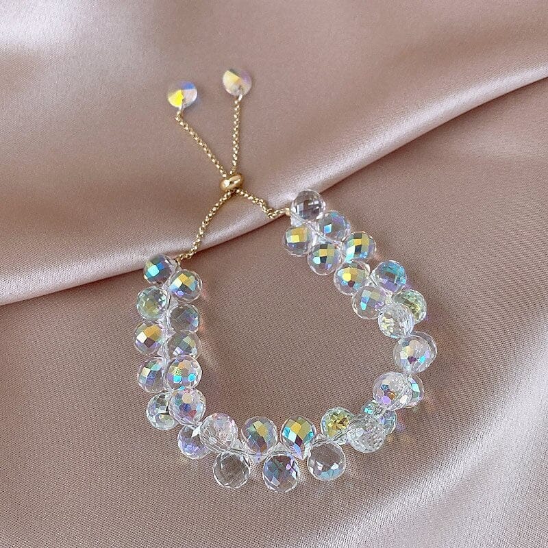 Summer New Braided Crystal Charm Adjustable BraceletBraceletTransparent