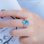 Blue Fire Opal Diamonds RingRing