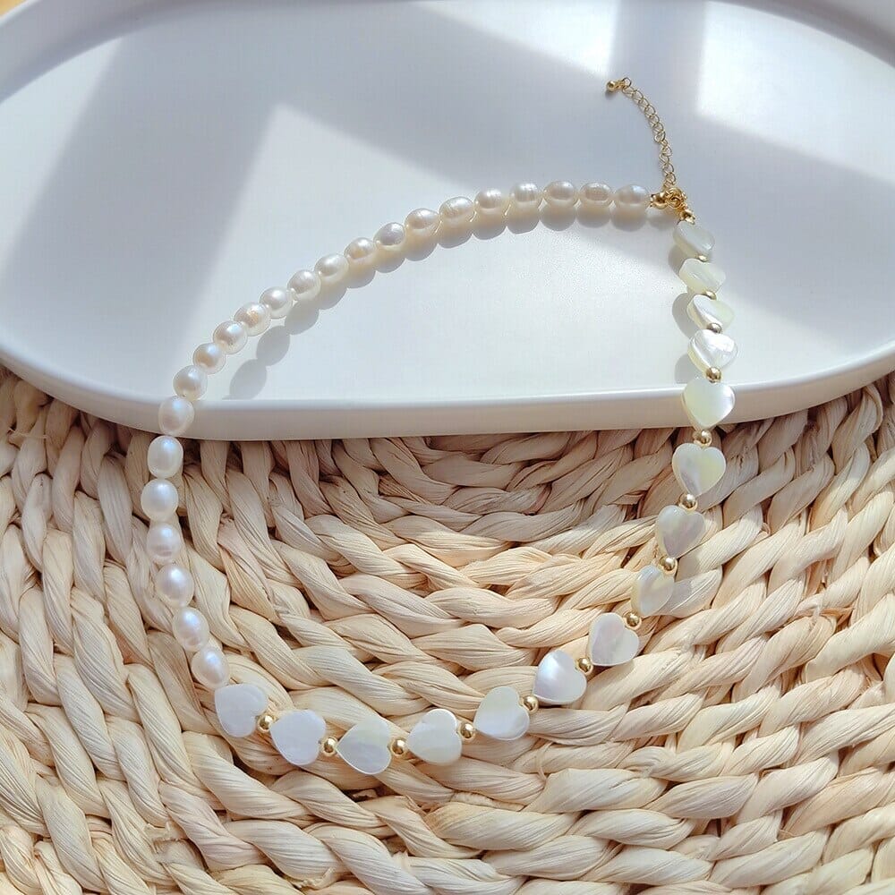 Freshwater Pearls and Puka Shell Beaded NecklaceNecklace