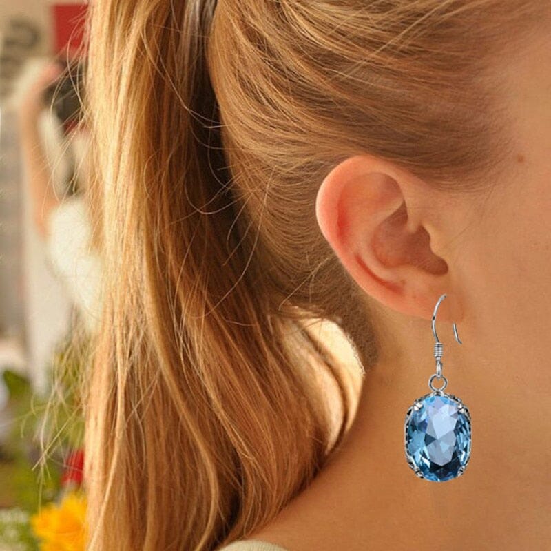 Royal Design Aquamarine Turkish Earrings - 925 Sterling SilverEarrings