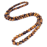 Natural Tiger Eye Stone Beads Necklaces Men Fashion Meditation Yoga Necklaces for Women New Design Handmade Reiki Prayer JewelryNecklace