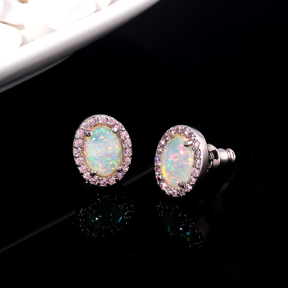 Pink Fire Opal Stud EarringsEarrings