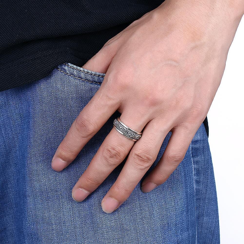 Vintage Carving Flower Sterling Silver RingRing