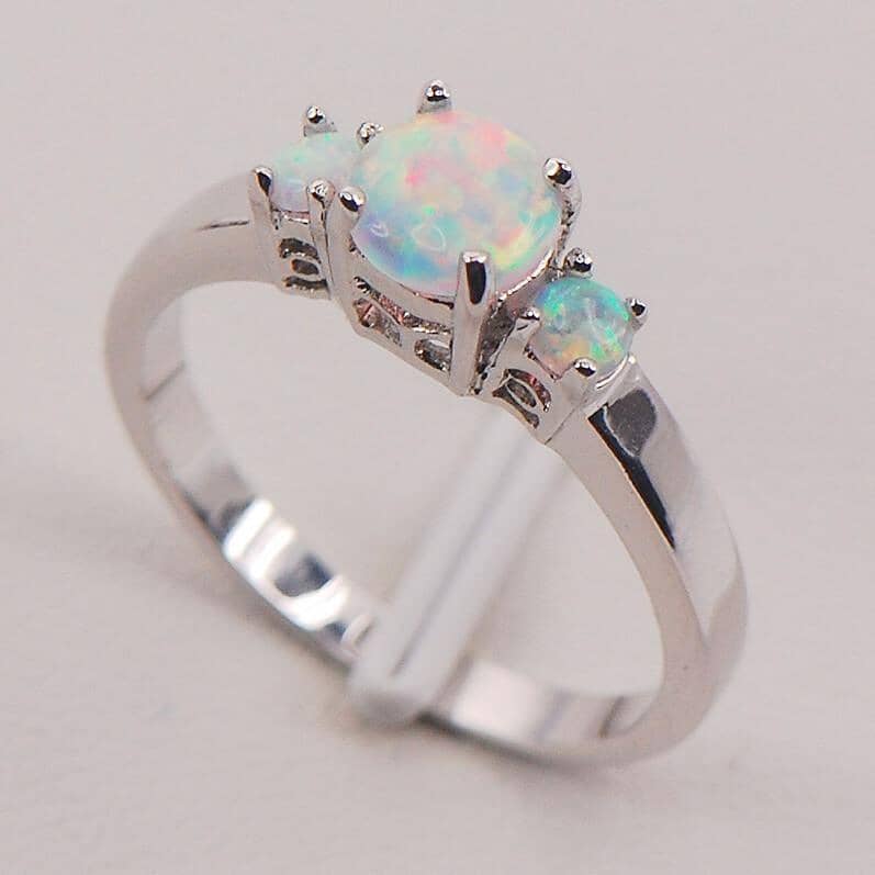 White Fire Australian Opal RingRing