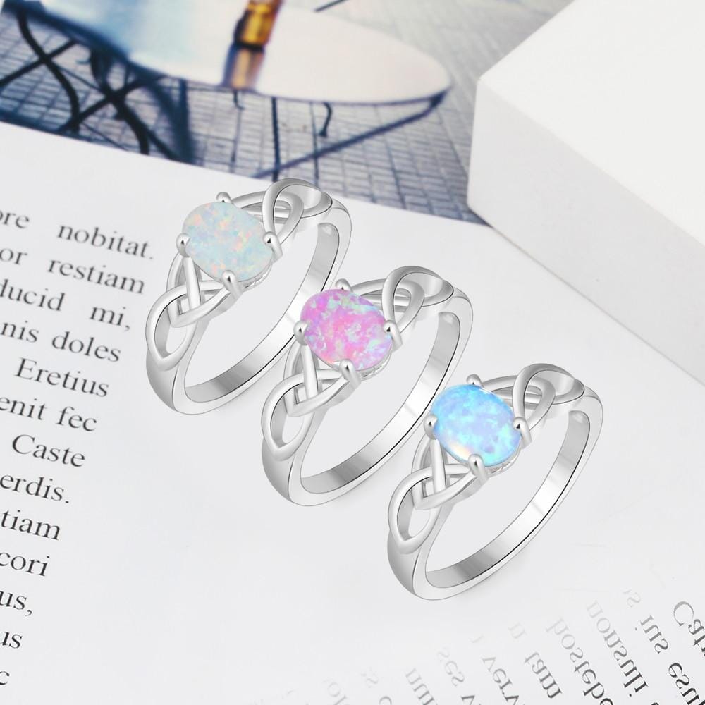 925 Sterling Silver Milky Opal RingRing