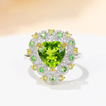 Sparkling New Peridot Heart Adjustable RingRing