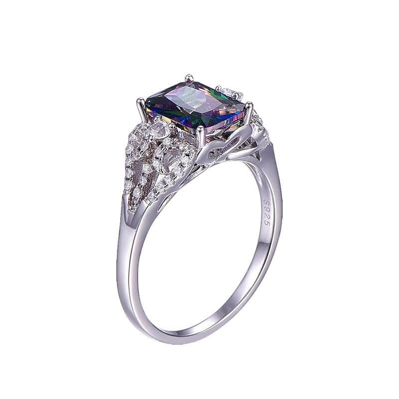 Mystic Fire Topaz Ring - 925 Sterling SilverRing