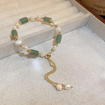 Pretty Freshwater Pearl and Jade Stone BraceletBracelet