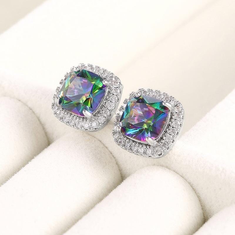 Dazzling Rainbow and White Topaz EarringEarrings