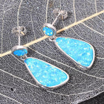 Blue Fire Opal Drop EarringsEarrings