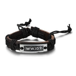 WWJD Leather What Would Jesus Do Cuff Bangle BraceletBracelet