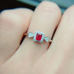Girls Lovely Ruby Resizeable Ring - 925 Sterling SilverRing