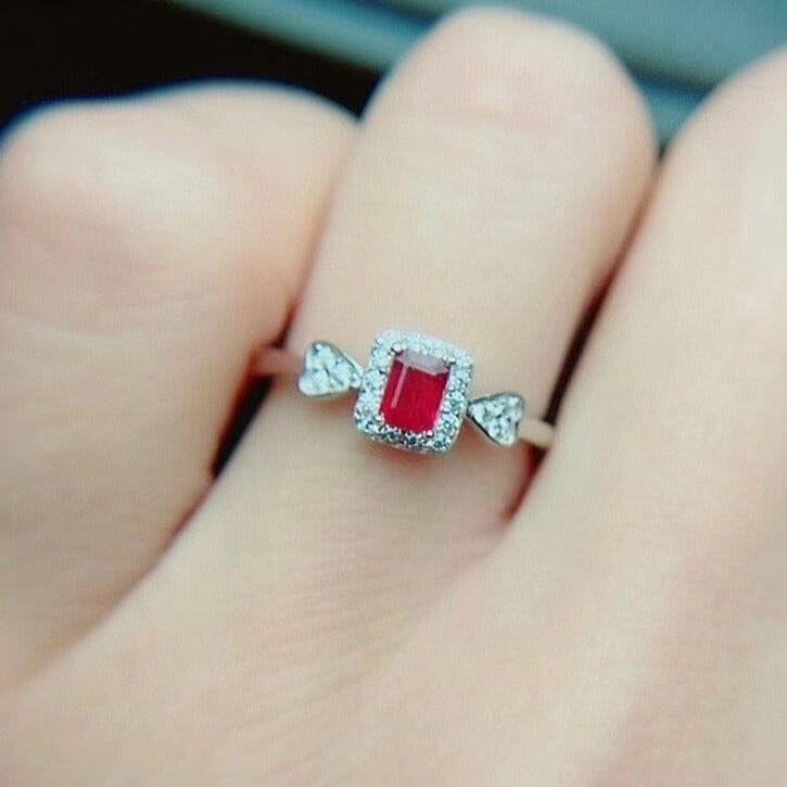 Girls Lovely Ruby Resizeable Ring - 925 Sterling SilverRing