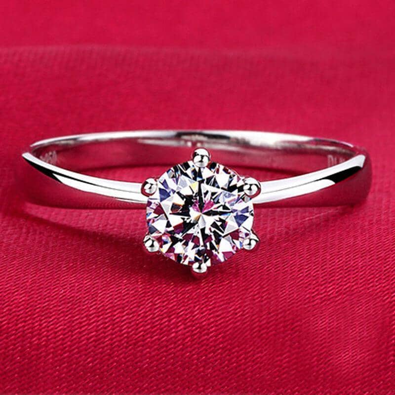 Classy Simulated Diamond Wedding RingRing5.5Silver Plated