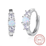 Radiant White Fire Opal Zircon Earring - 925 Sterling SIlverEarrings