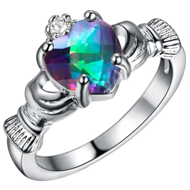 Elegant Amethyst Heart Ring - 925 Sterling SilverRing