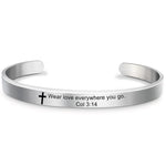 Bible Verse Stainless Steel WWJD Cuff Bracelet BangleBracelet