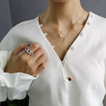 Trend Choker Charms Ruby Necklace - 925 Sterling SilverNecklace
