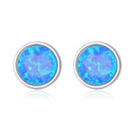 Blue Fire Opal Silver EarringsEarrings