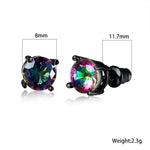 Rainbow Mystic Topaz Black Gold Stud EarringsEarrings