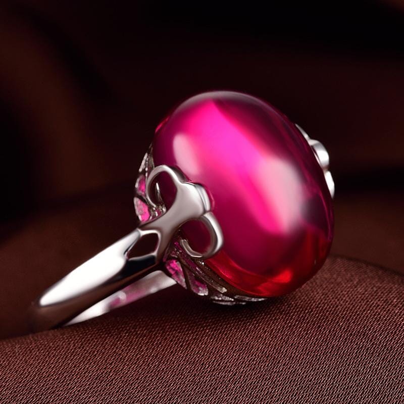 925 Sterling SIlver Natural Ruby Ring (Resizeable)