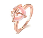 Rose Quartz Heart Ring - 925 Sterling SilverRing