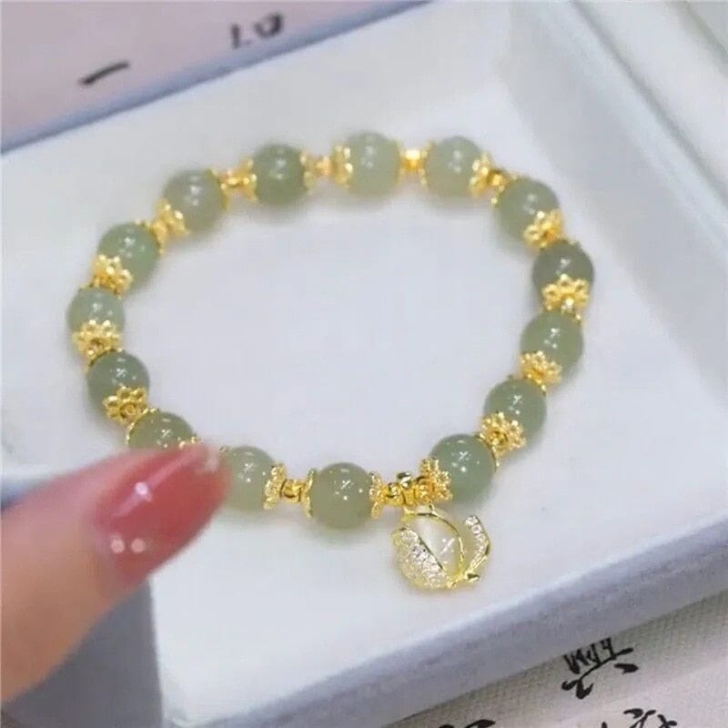 Hetian Jade Flowers and Leaf BraceletBraceletFlowers