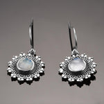 Natural Vintage Moonstone Round Earrings - 925 Sterling SilverEarrings