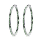 Crystal Stone Hoop EarringsEarringsGreen