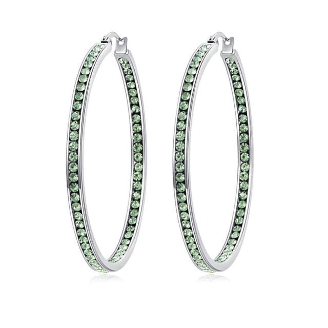 Crystal Stone Hoop EarringsEarringsGreen