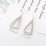 4 Tone Luxury Crystal Stone Triangle Dangle EarringEarrings