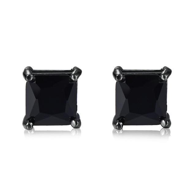 Cubic Fire Opal Crystal Stud EarringsEarringsBlack4mm