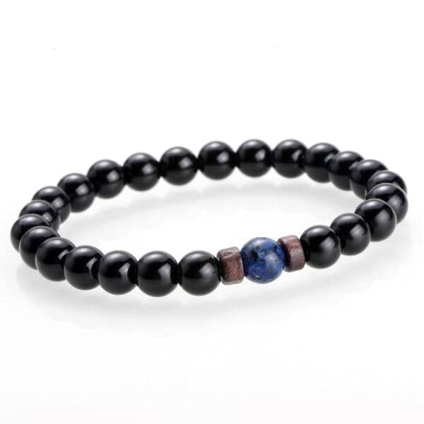 Natural Moonstone Lava Stone Bead Tibetan Buddha Bracelet For MenBeadsD