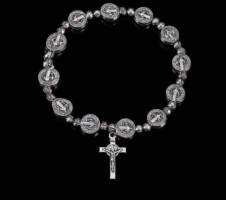 Virgin Mary WWJD Cross Exquisite Rosary BraceletBracelet