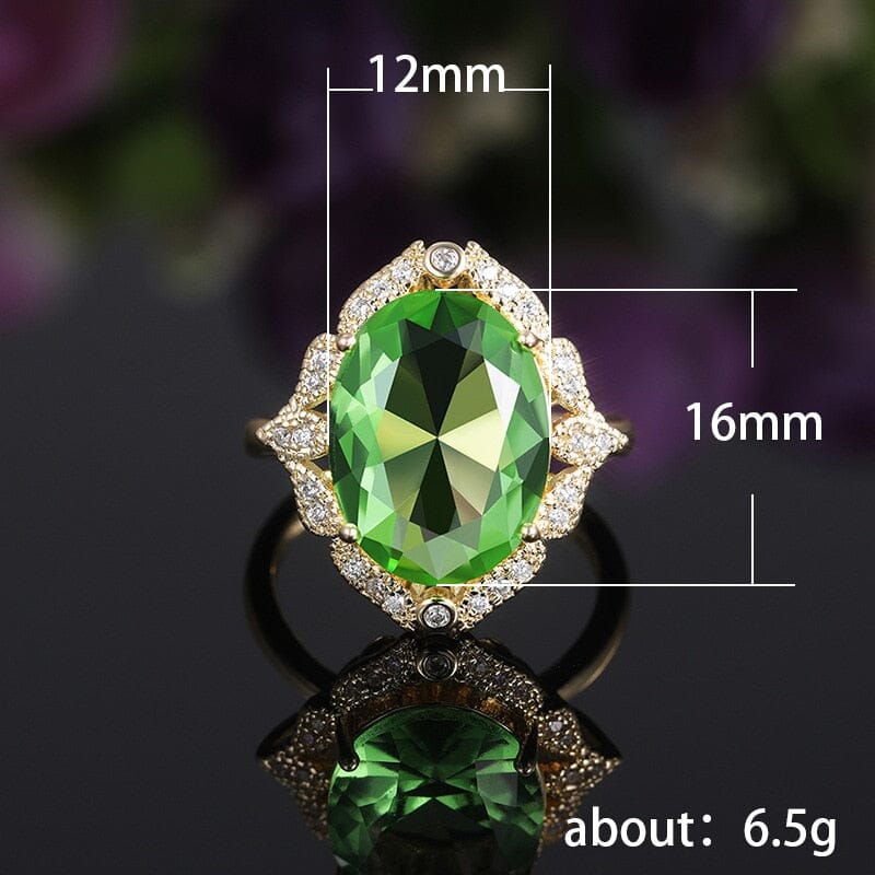 Unique Gorgeous Aesthetic Flower Design Peridot RingRing
