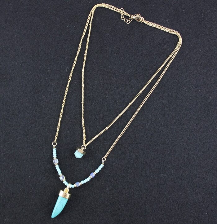 Double Layer Natural Stone Beads NecklaceNecklace
