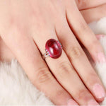 925 Sterling SIlver Natural Ruby Ring (Resizeable)