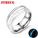 Luminous Glow in the Dark RingRing13Silver Love Blue