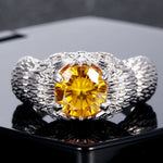 Owl Charm Citrine Ring - 925 Sterling Silver