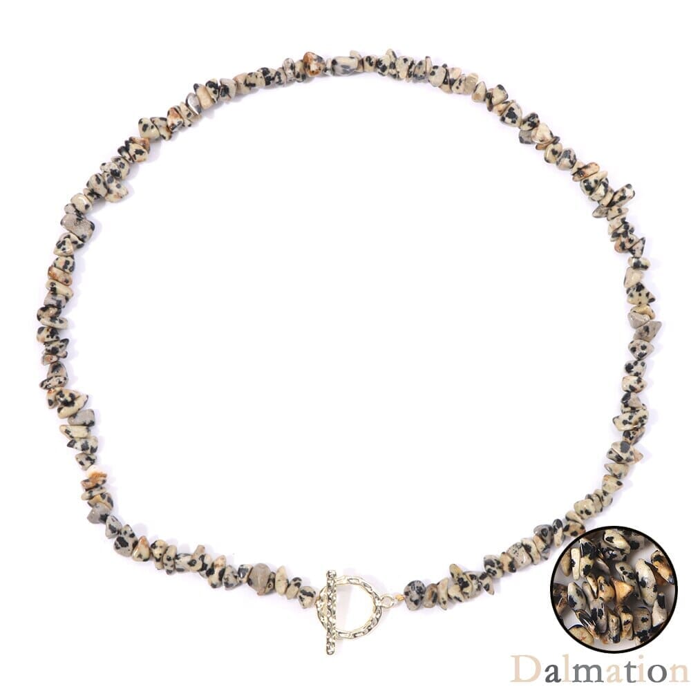 Boho Fashion Aventurine and other Stone Chips ChokerNecklace19 Dalmation