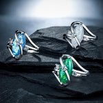 White Fire Opal Cubic Zirconia Ring - 925 Sterling SilverRing
