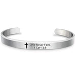 Bible Verse Stainless Steel WWJD Cuff Bracelet BangleBracelet8