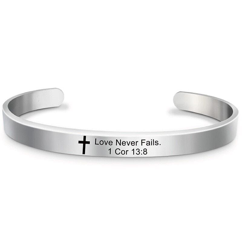 Bible Verse Stainless Steel WWJD Cuff Bracelet BangleBracelet8