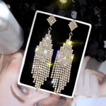 Cascading Glamour Dangling Tassel Drop EarringsEarringsGold