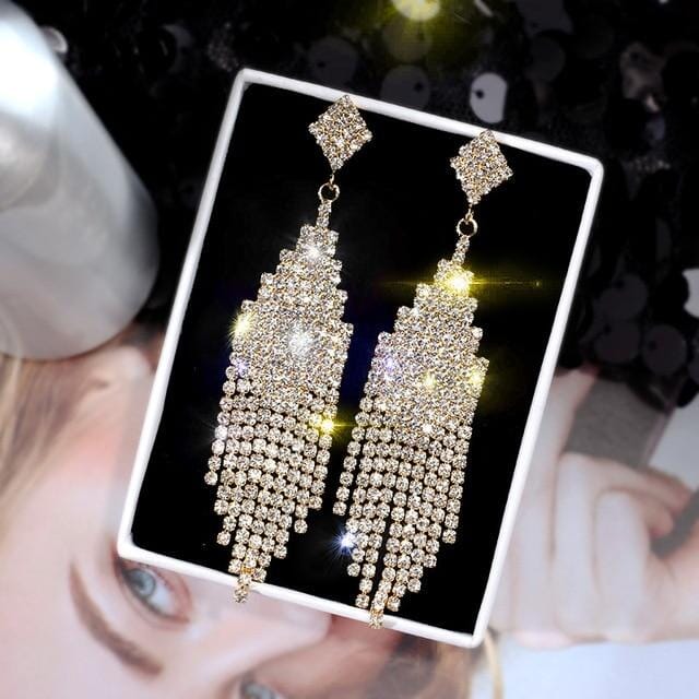 Cascading Glamour Dangling Tassel Drop EarringsEarringsGold