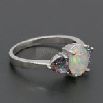 White Fire Opal Mystic Topaz RingRing