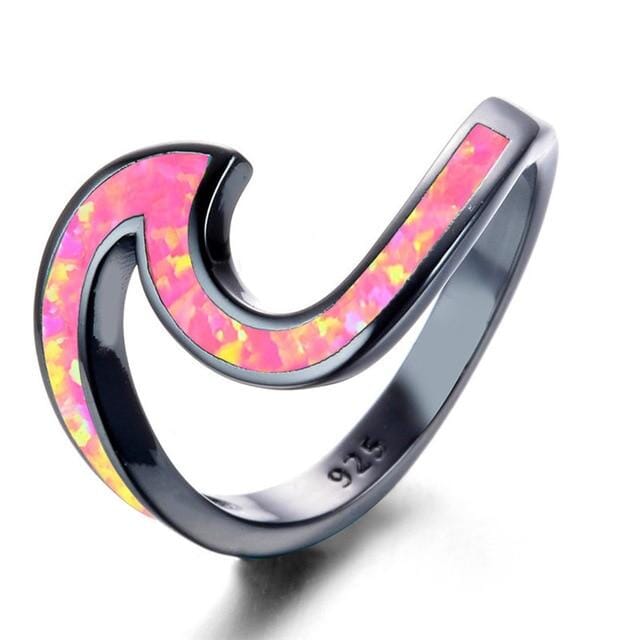 Wave Shaped Fire Opal RingRing7Pink
